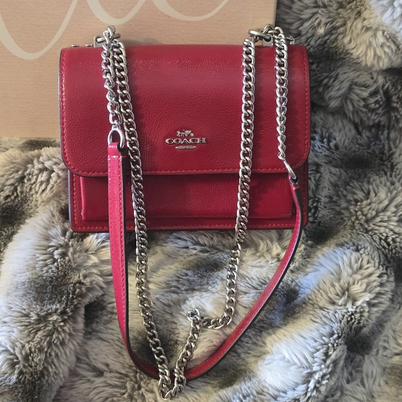 Coach Red Leather Crossbody Bag - Picture 7 of 9